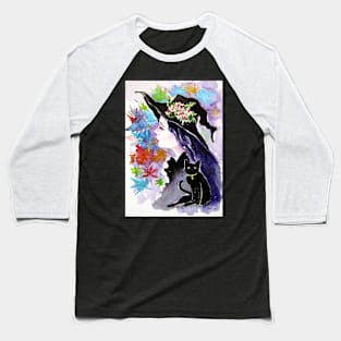 Witch and her cat II Baseball T-Shirt